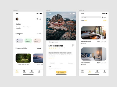 UI design of travel app. app app ui design figma graphic design illustration ui