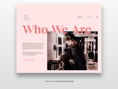 Beauty Salon Web Design, About Page