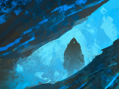 Ice Cave Sketch illustration painting