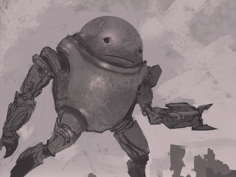 Another sad robot sketch by Noah Bradley on Dribbble