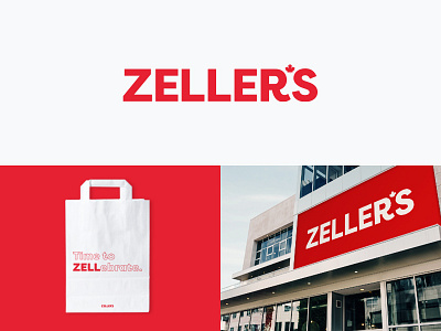 Zellers Reimagined brand identity canada canadian grocery logo logo design logodesign logotype maple leaf retail retail store retailer shop shopping shopping bag wordmark zellers