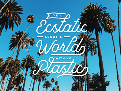 Get Ecstatic About A World With No Plastic ad campaign font lettering no plastic script sustainability type typeface typography