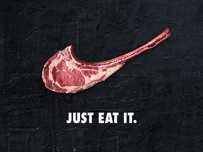 Steak! design logo meat nice nike poster steak typography