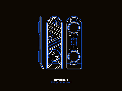 Hoverboard | Back to the Future II ai air art back to the future creative design draw illustration kicks line lineart poster skateboard vector