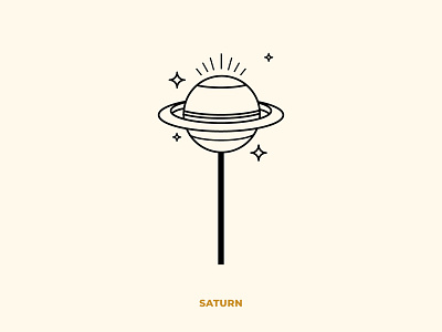 Saturn art branding design draw illustration line lineart logo planets poster saturn typography