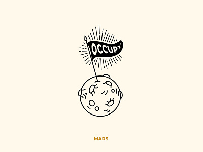 Mars art branding creative design draw elon musk elonmusk line lineart logo mars occupy planet poster space spacex vector