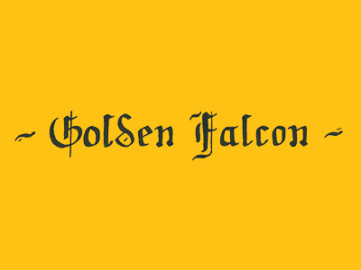 Golden Falcon blackletter calligraphy falcon golden handwriting lettering typography