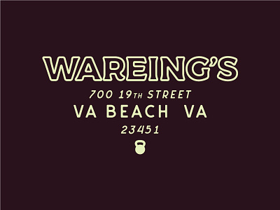 Wareing's Gym Shirt Art design illustration type virginia beach wareings