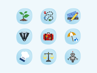 Work Time Management Icon Set app business trip clock design flat graphic design holiday icon illustration schedule time time off timeclock vector web work