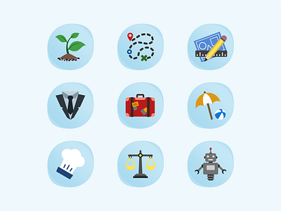 Work Time Management Icon Set