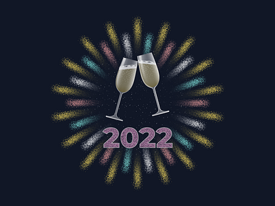 Happy New Year 2022 2022 celebration champagne design fireworks glasses graphic design happy new year illustration new year party vector