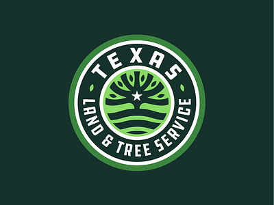 Texas Land & Tree badge green land logo star texas tree