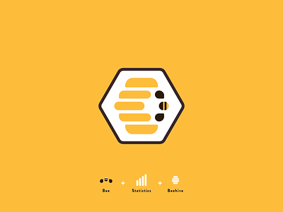 Bee icon bee beehive brown icon logo statistics yellow