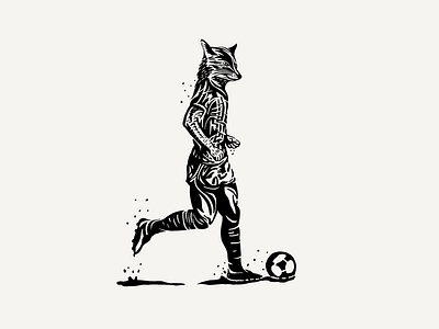 Foxballer ball football footballer fox futbol illustration player sketchbook