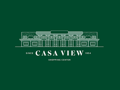 Casa View Shopping Center branding dallas green illustration indentity logo logotype texas wordmark