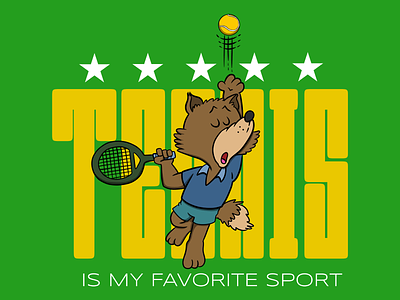 Fox playing tennis design graphic design illustration printondemand