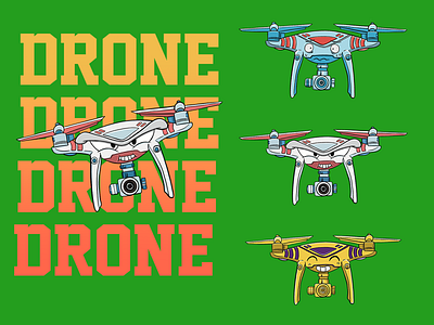 Design of drone illustrations for T-shirts