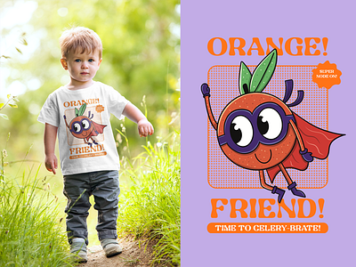 Funny Super Hero Orange Essential T-Shirt branding design graphic design illustration