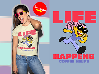 Life happens expresso helps Essential T-Shirt branding design graphic design illustration logo