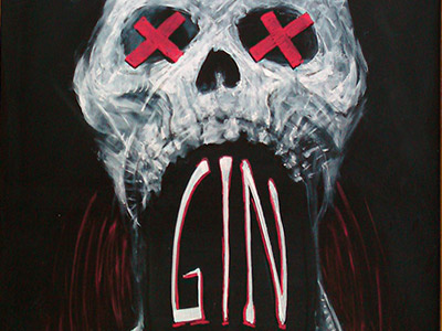 Lord Hobo Signage Feb10 chalk death design gin illustration signage skull