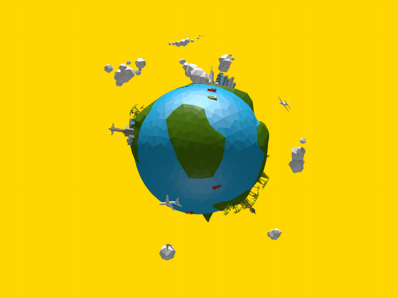 Spin The Globe c4d case study low poly