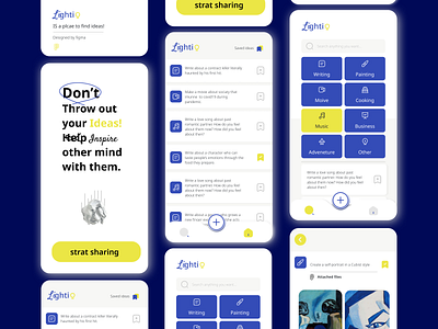 Lightia idea finder app app design idea idea finder illustration interface logo mobile mobile design new idea ui ux
