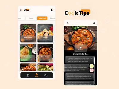Cook Tips app app cook cooking design graphic design illustration interface logo mobile mobile design tips ui ux