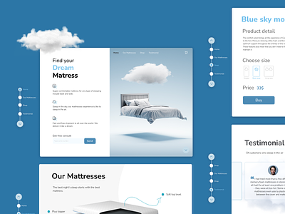 Mattress home online shop 3d app bed design desktop illustration interface logo mattress online shop ui ux web