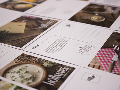 Hoeflmaier postcards brochure design flyer food graphic design postcard print design