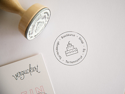 Verzuckert | Branding bakery branding cake design girly logo stamp sweets „cake „graphic design
