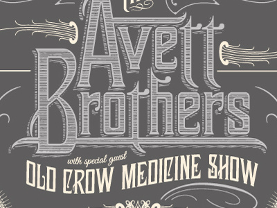 Avett type avett brothers gig poster illustration music