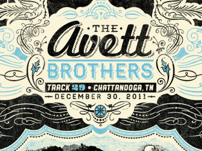 Avetts Track29 avett brothers gigposter poster typography vintage