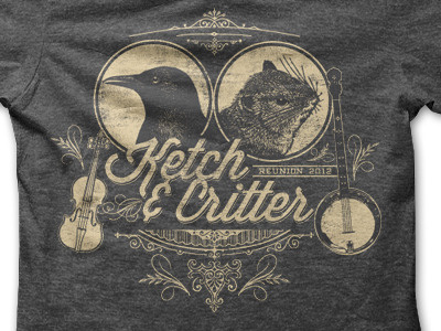 Ketch and Critter t-shirt design animals old crow medicine show t shirt typography vintage