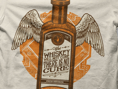 Whiskey Tee booze t shirt typography whiskey wings