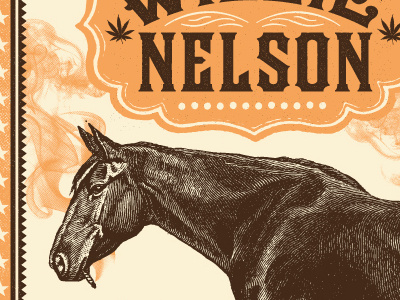 Smokin' Horse gig poster horse joint music smoke weed