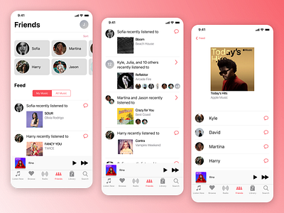 Apple Music Friends feature design ui ux