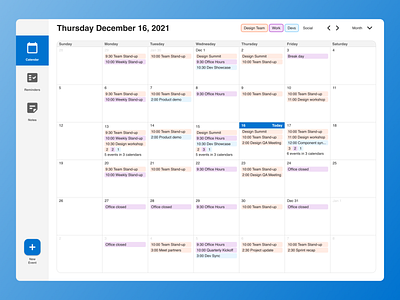 Task Management Dashboard - Calendar Month View