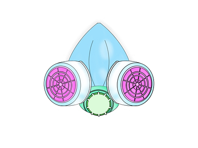 pastel gas mask