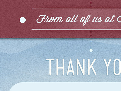Thank You design email lines script texture typography