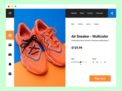 Sneaker Store - Web App app blue branding color colourful design green icon illustration logo red sneaker typography ui ux vector