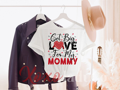 "Got Big Love For My Mommy" T-Shirt Design 3d animation app branding custom shirt custom t shirt design graphic design illustration logo many book t shirt mom style mom t shirt mom t shirts retro design t shirt typography typography design ui vector