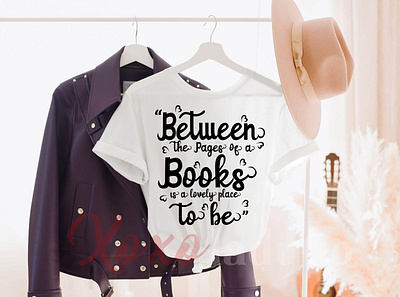 “Between the Pages of a Book” T-shirt Design 3d animation book book t shirt design branding custom shirt custom t shirt decorative design fashion good book handwriting inspiration lettering logo quote read t shirt typography vintage