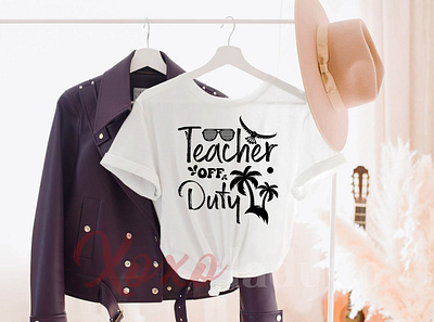 "Teacher off duty" T-Shirt Design animation app art branding custom shirt custom t shirt design graphic design icon illustration logo many book t shirt minimal retro design t shirt typography typography design ui ux vector