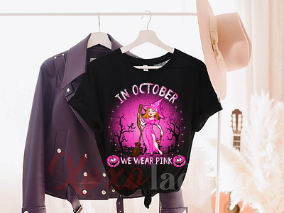 "IN OCTOBER WE WEAR PINK" T-shirt Design