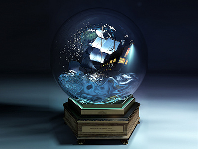 C4D////Crystal ball c4d desgin visions