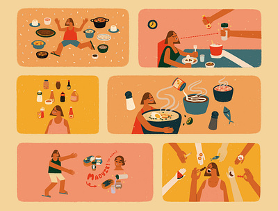 Pinoy Food Quirks editorial filipino food illustration