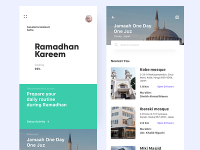 Ramadhan Activity app design minimalist ui uidesign ux