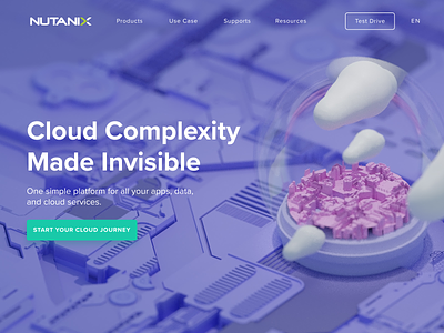 Nutanix Landingpage Exploration 3d branding cloudhosting cloudtechnology graphic design interfacedesign render ui ux website