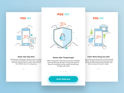 Pospay revised version app design flatdesign illustration line minimalist onboarding payment