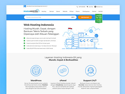 Landingpage design flatdesign hosting lineillustration webdesign website